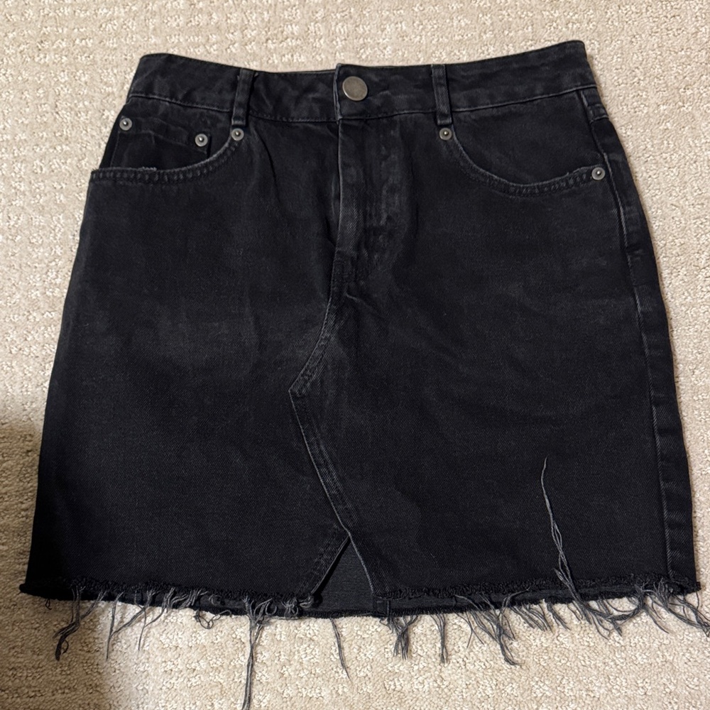 ASOS Black Frayed Mini Skirt